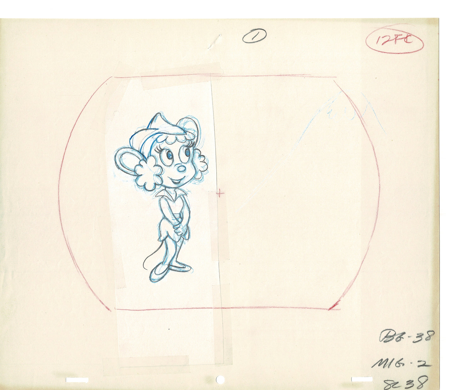 Mighty Mouse 2 LOT of Cartoon Production Animation Cel Drawings from Filmation MD-13