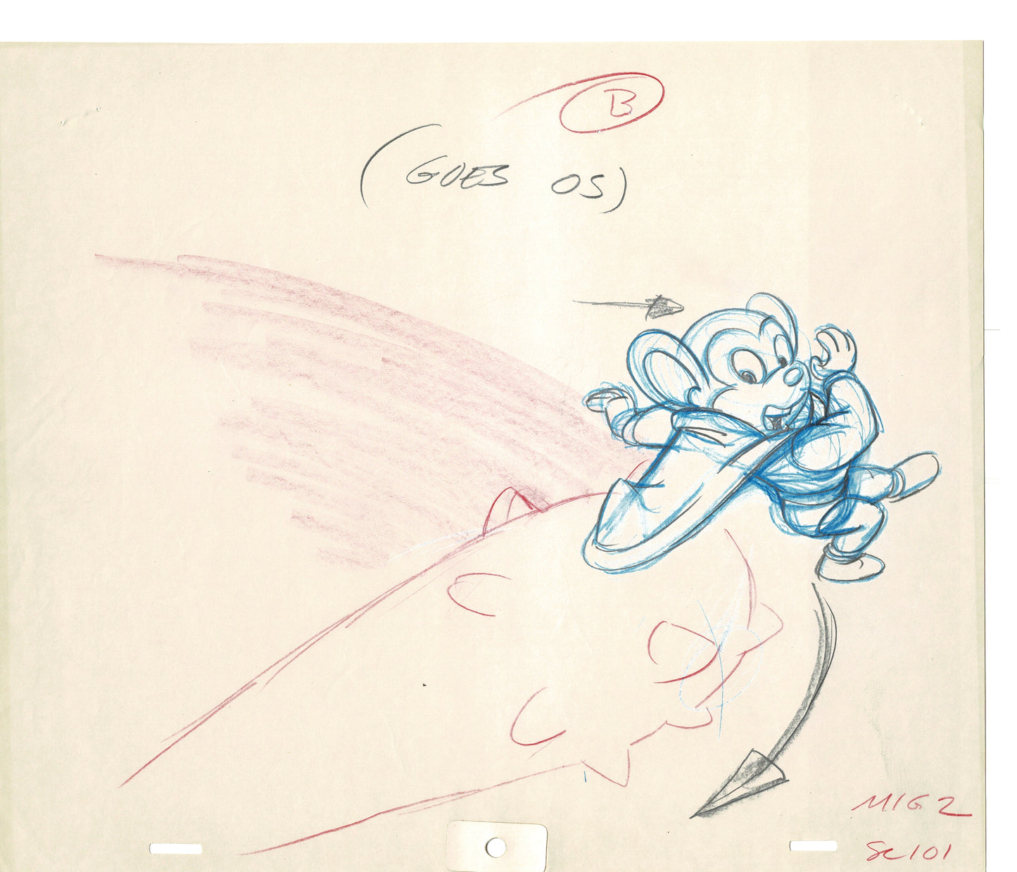Mighty Mouse 2 LOT of Cartoon Production Animation Cel Drawings from Filmation MD-23