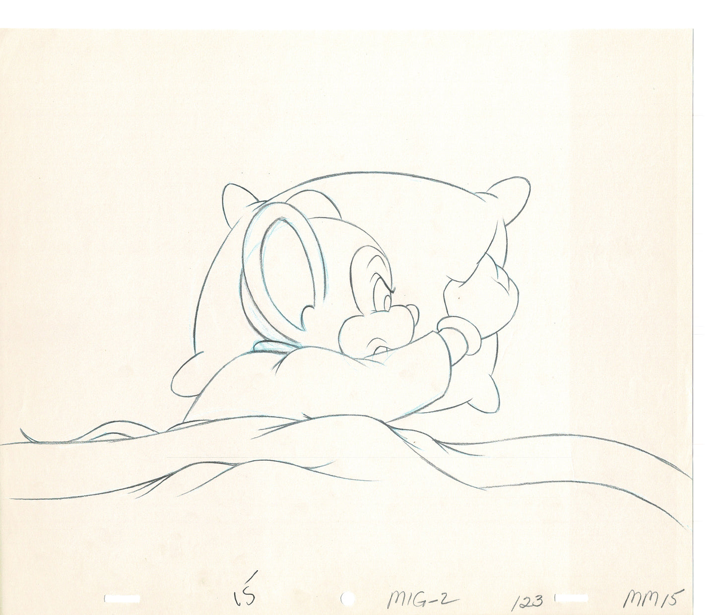 Mighty Mouse 2 LOT of Cartoon Production Animation Cel Drawings from Filmation MD-31