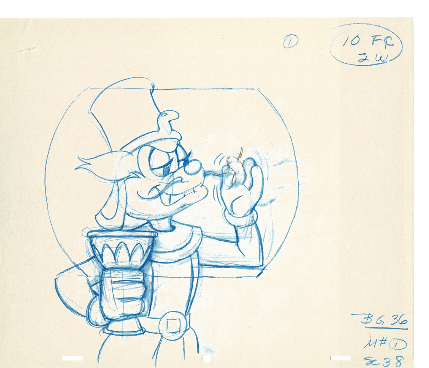Mighty Mouse 2 LOT of Cartoon Production Animation Cel Drawings from Filmation MD-31