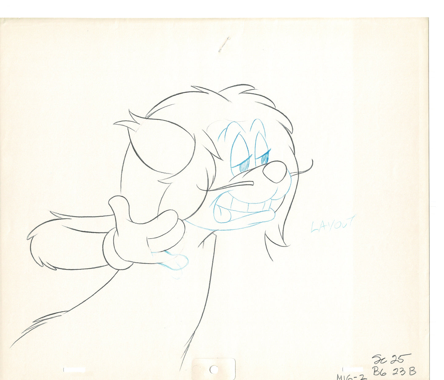 Mighty Mouse 2 LOT of Cartoon Production Animation Cel Drawings from Filmation MD-33