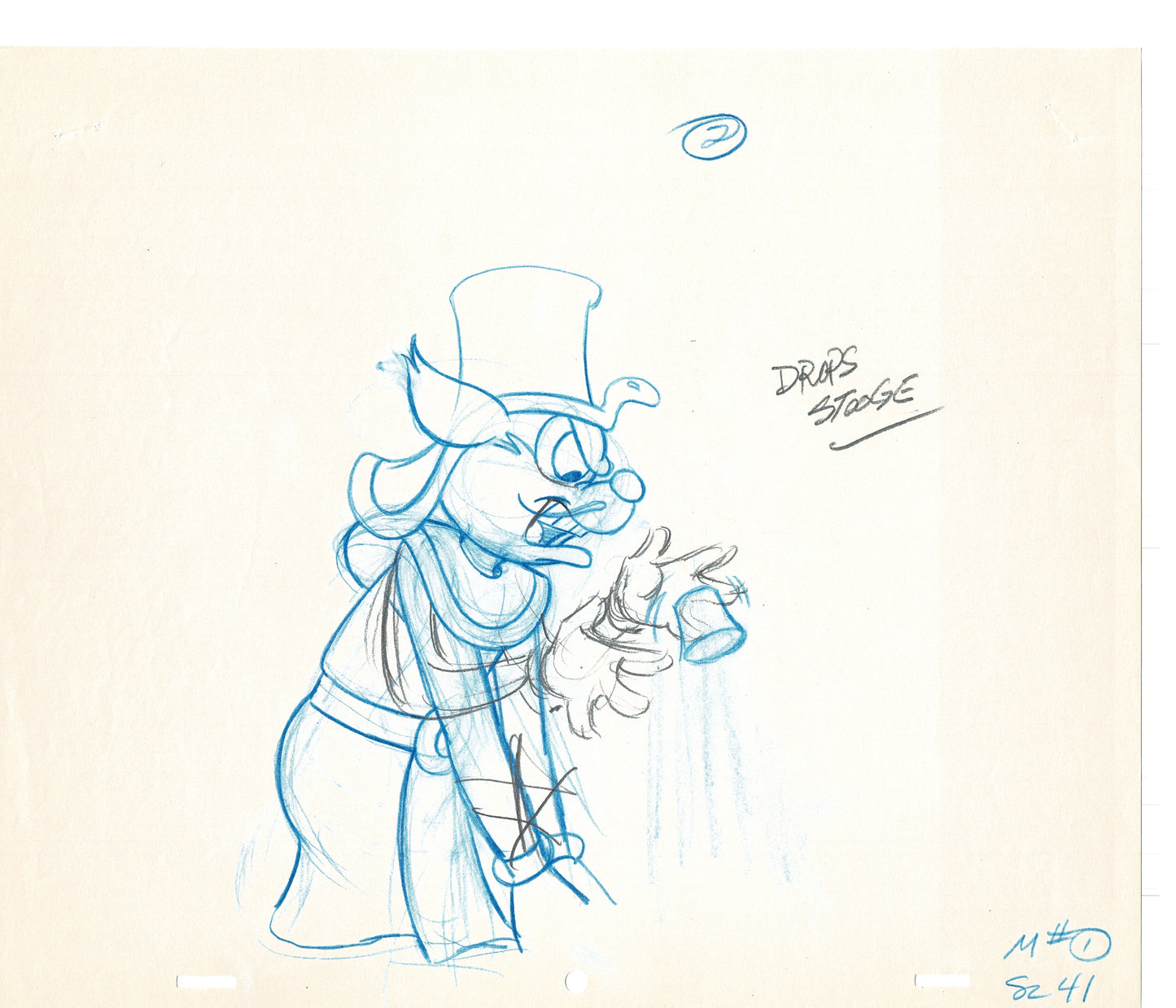 Mighty Mouse 2 LOT of Cartoon Production Animation Cel Drawings from Filmation MD-39