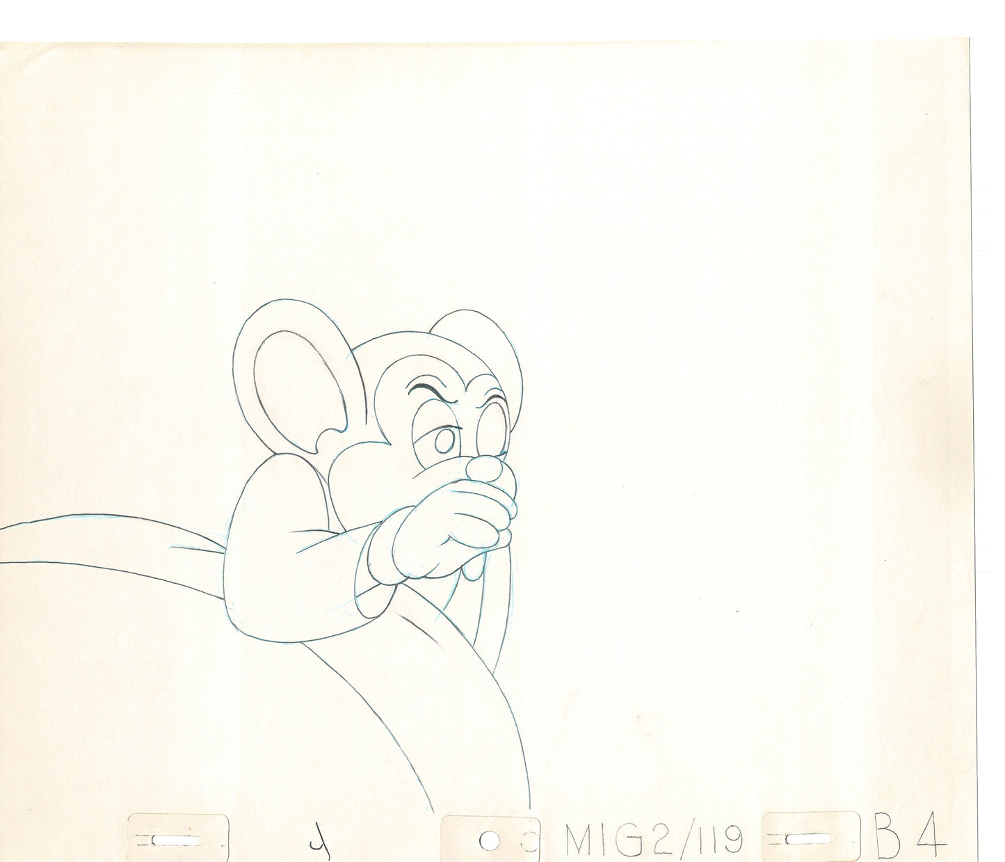 Mighty Mouse 2 LOT of Cartoon Production Animation Cel Drawings from Filmation MD-53