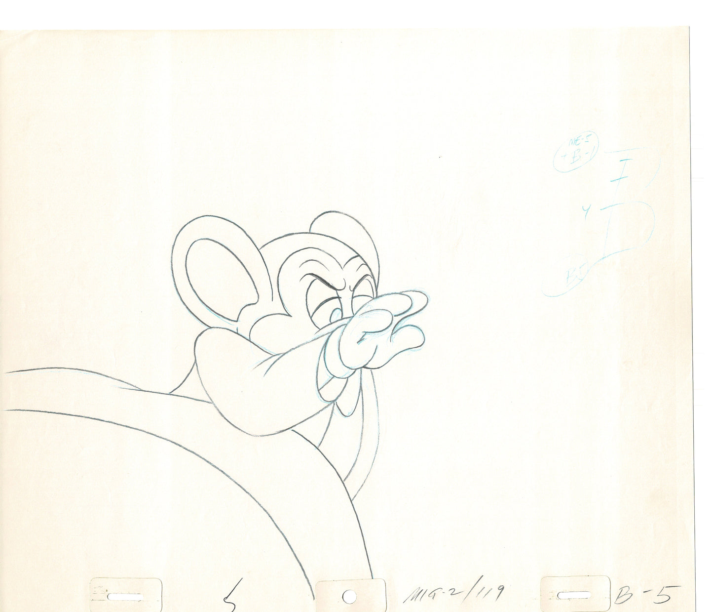Mighty Mouse 2 LOT of Cartoon Production Animation Cel Drawings from Filmation MD-55