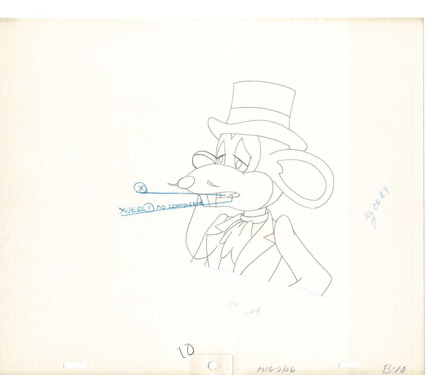 Mighty Mouse 2 LOT of Cartoon Production Animation Cel Drawings from Filmation MD-55