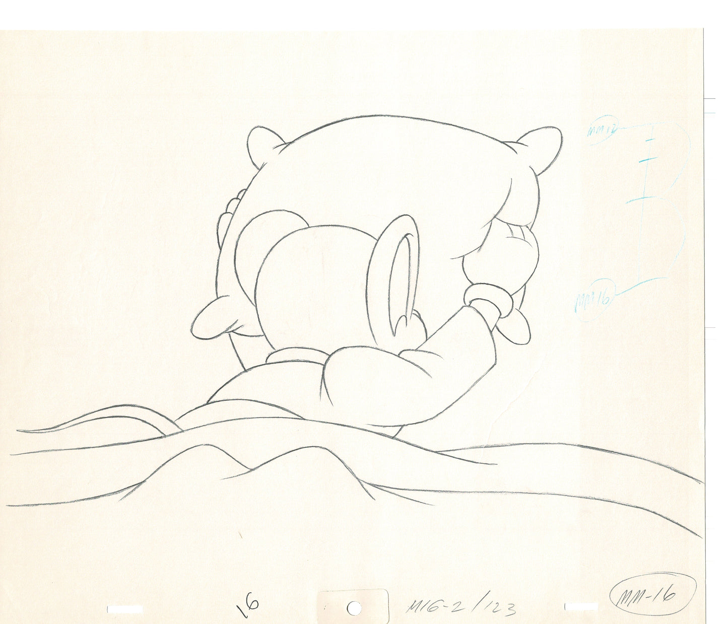 Mighty Mouse 2 LOT of Cartoon Production Animation Cel Drawings from Filmation MD-63