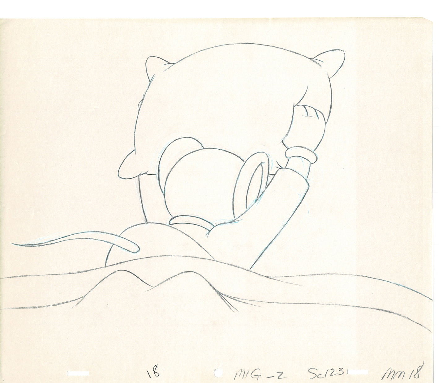 Mighty Mouse 2 LOT of Cartoon Production Animation Cel Drawings from Filmation MD-67