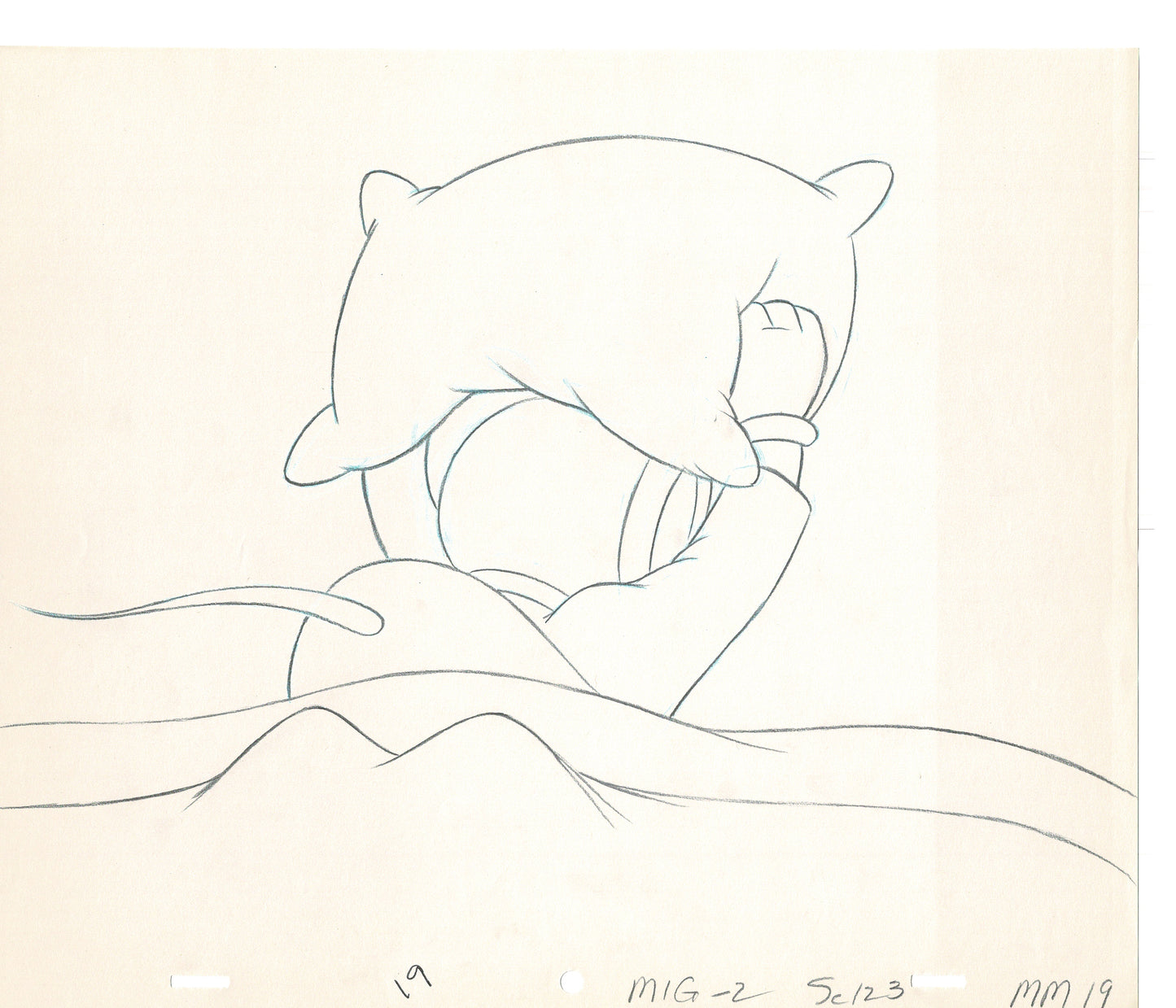 Mighty Mouse 2 LOT of Cartoon Production Animation Cel Drawings from Filmation MD-69