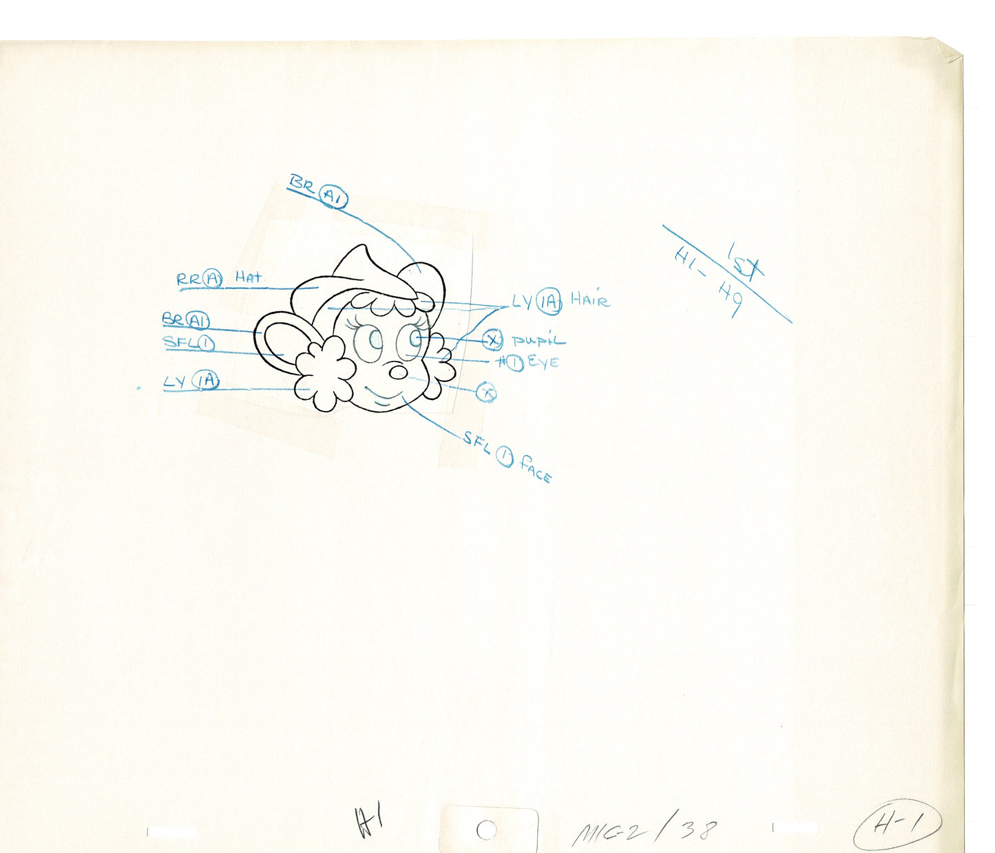 Mighty Mouse 2 LOT of Cartoon Production Animation Cel Drawings from Filmation MD-73