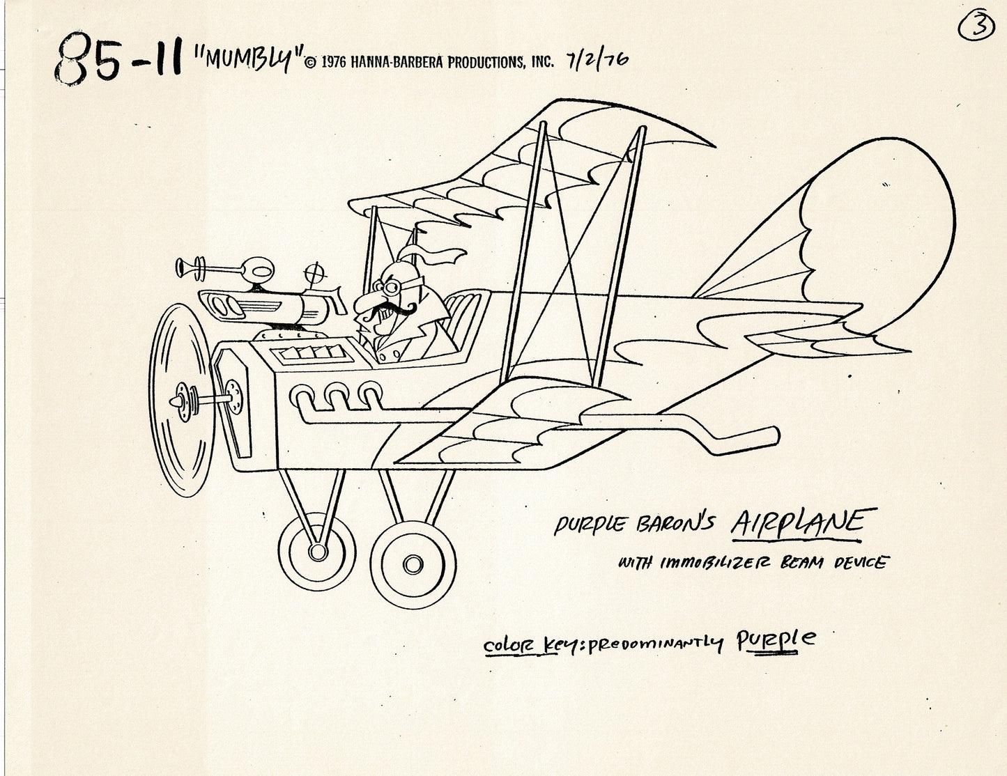 Mumbly Cartoon Show 1976-7 Model Sheet Copy lot of 12 Pages Hanna Barbera