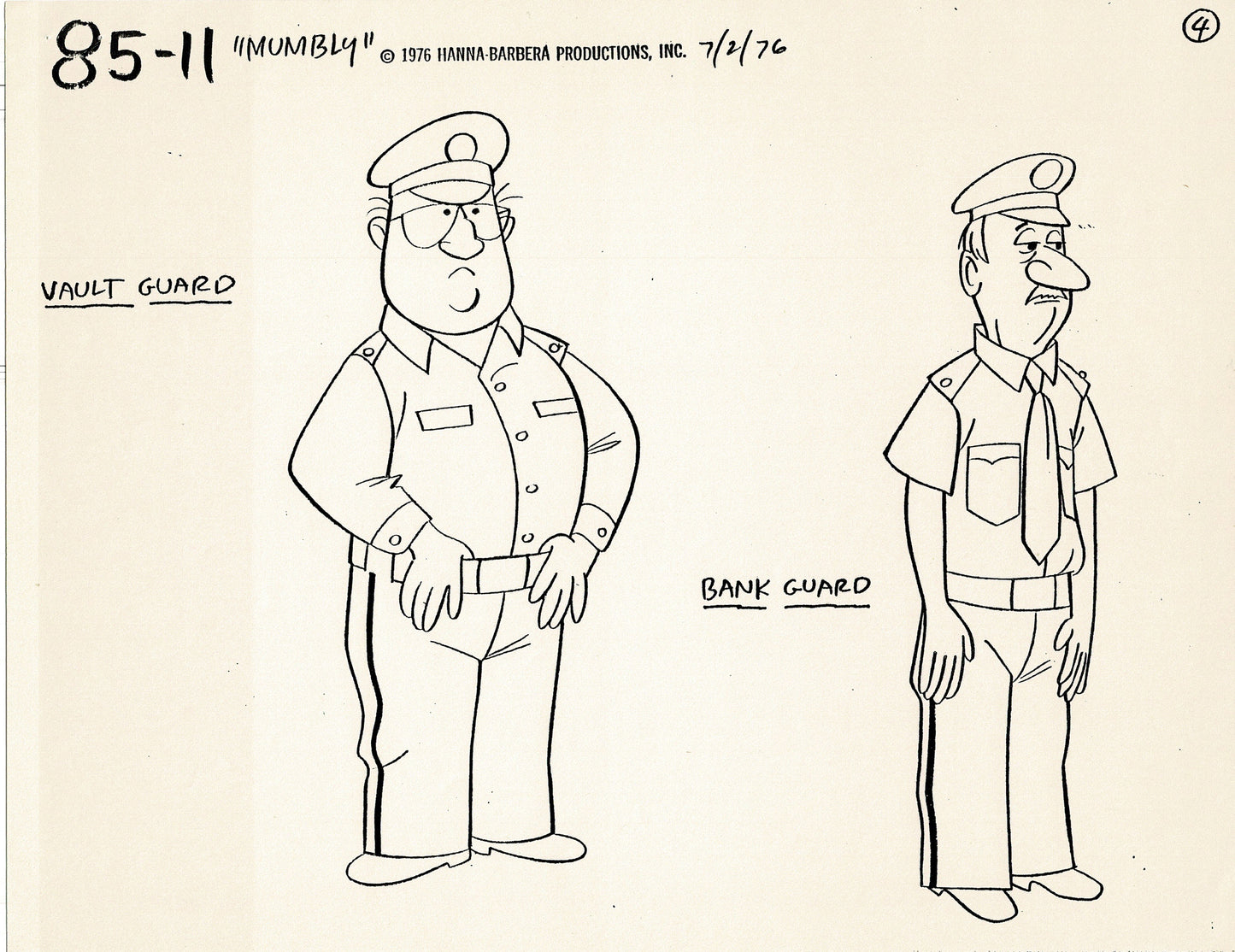 Mumbly Cartoon Show 1976-7 Model Sheet Copy lot of 12 Pages Hanna Barbera