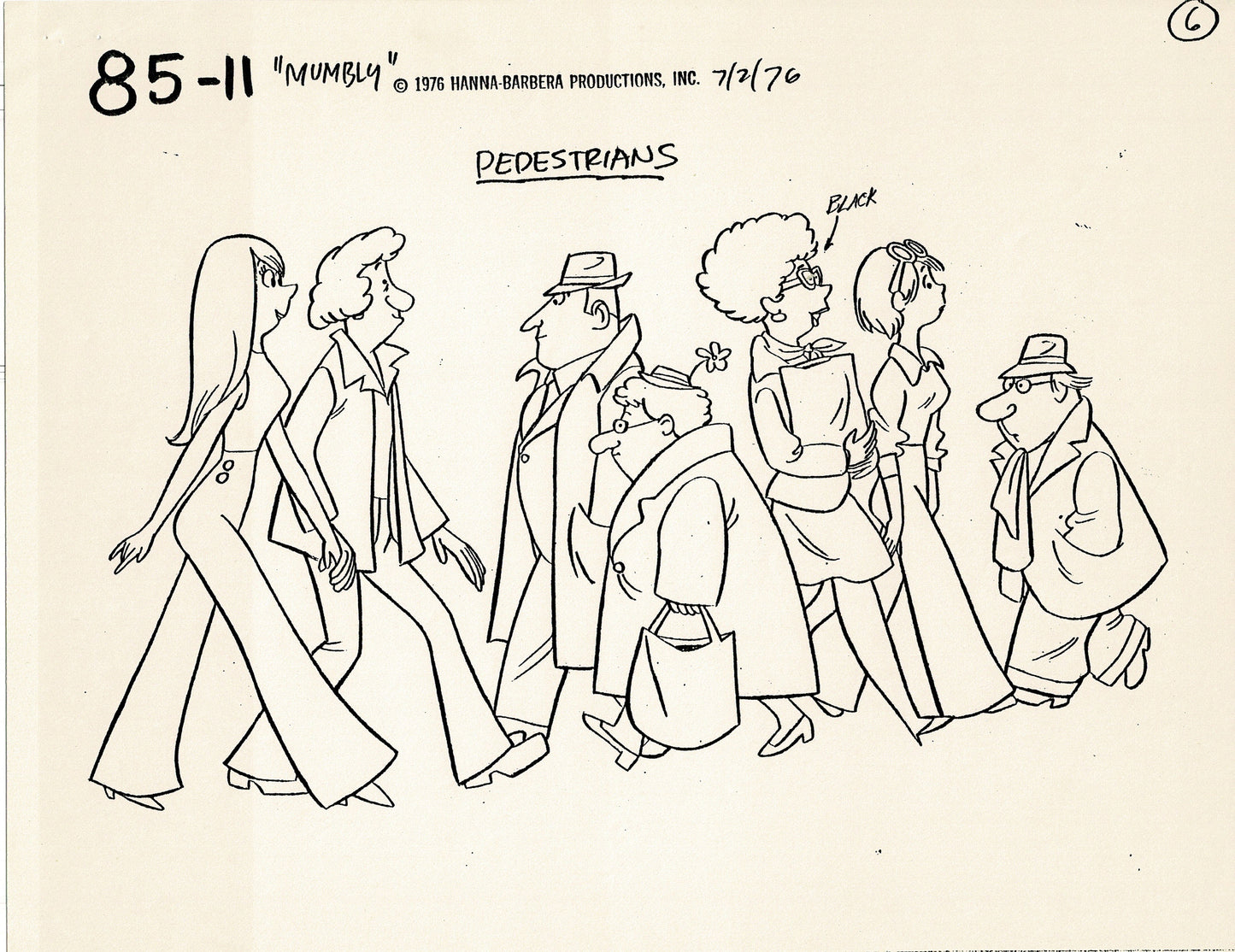 Mumbly Cartoon Show 1976-7 Model Sheet Copy lot of 12 Pages Hanna Barbera