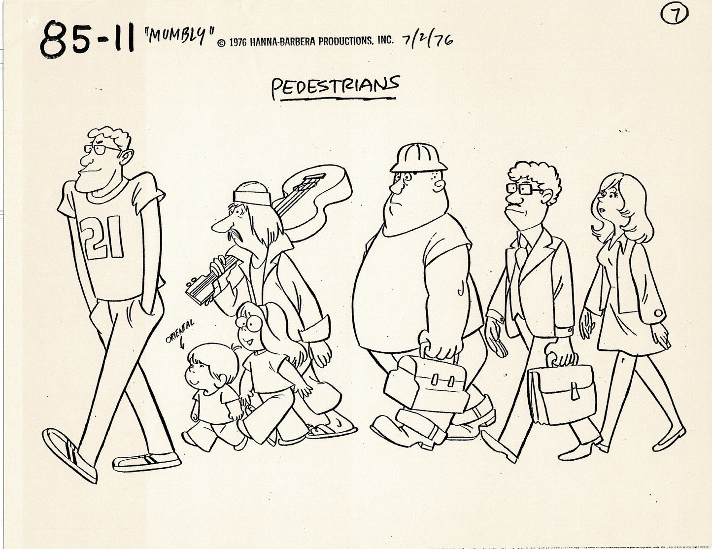 Mumbly Cartoon Show 1976-7 Model Sheet Copy lot of 12 Pages Hanna Barbera