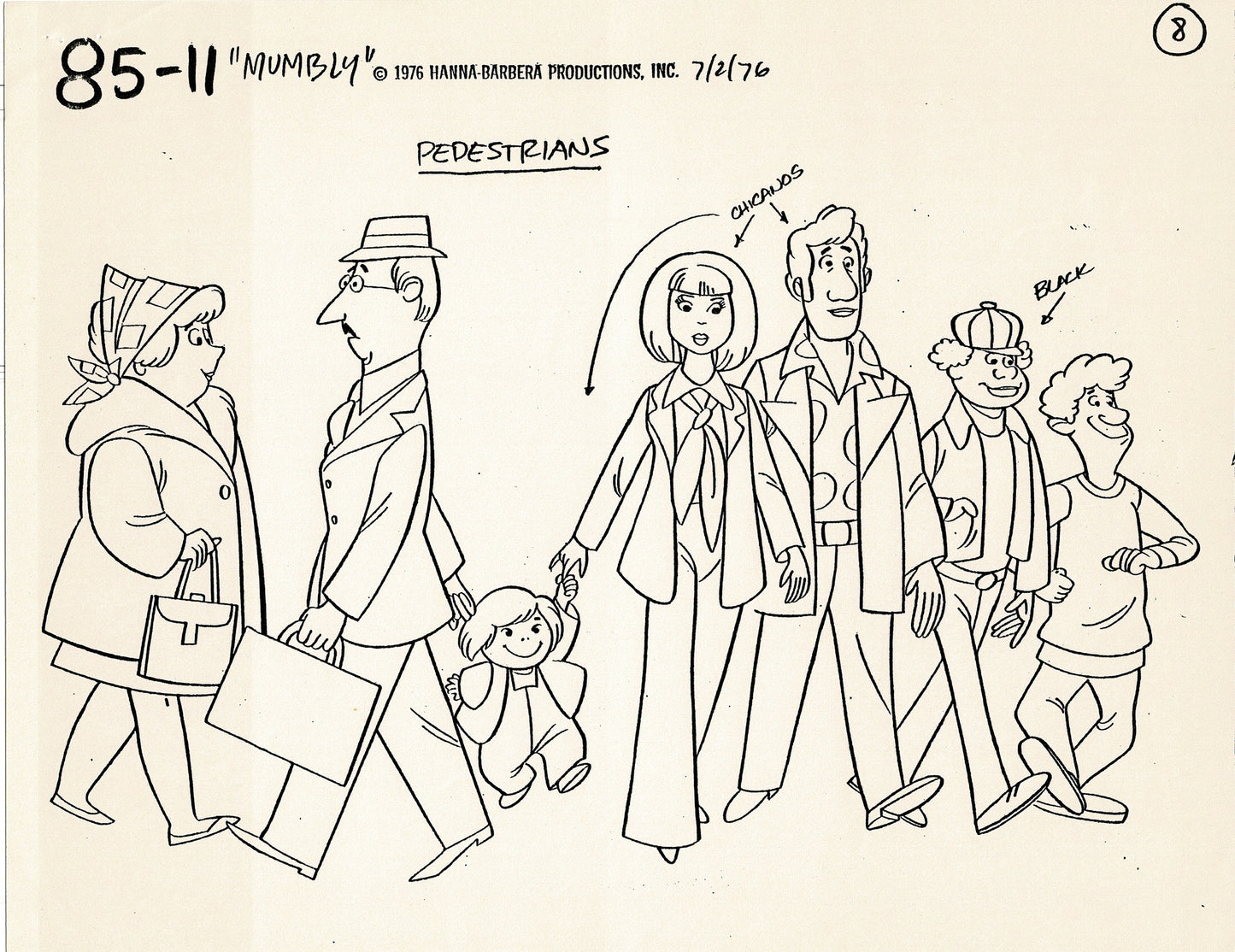 Mumbly Cartoon Show 1976-7 Model Sheet Copy lot of 12 Pages Hanna Barbera