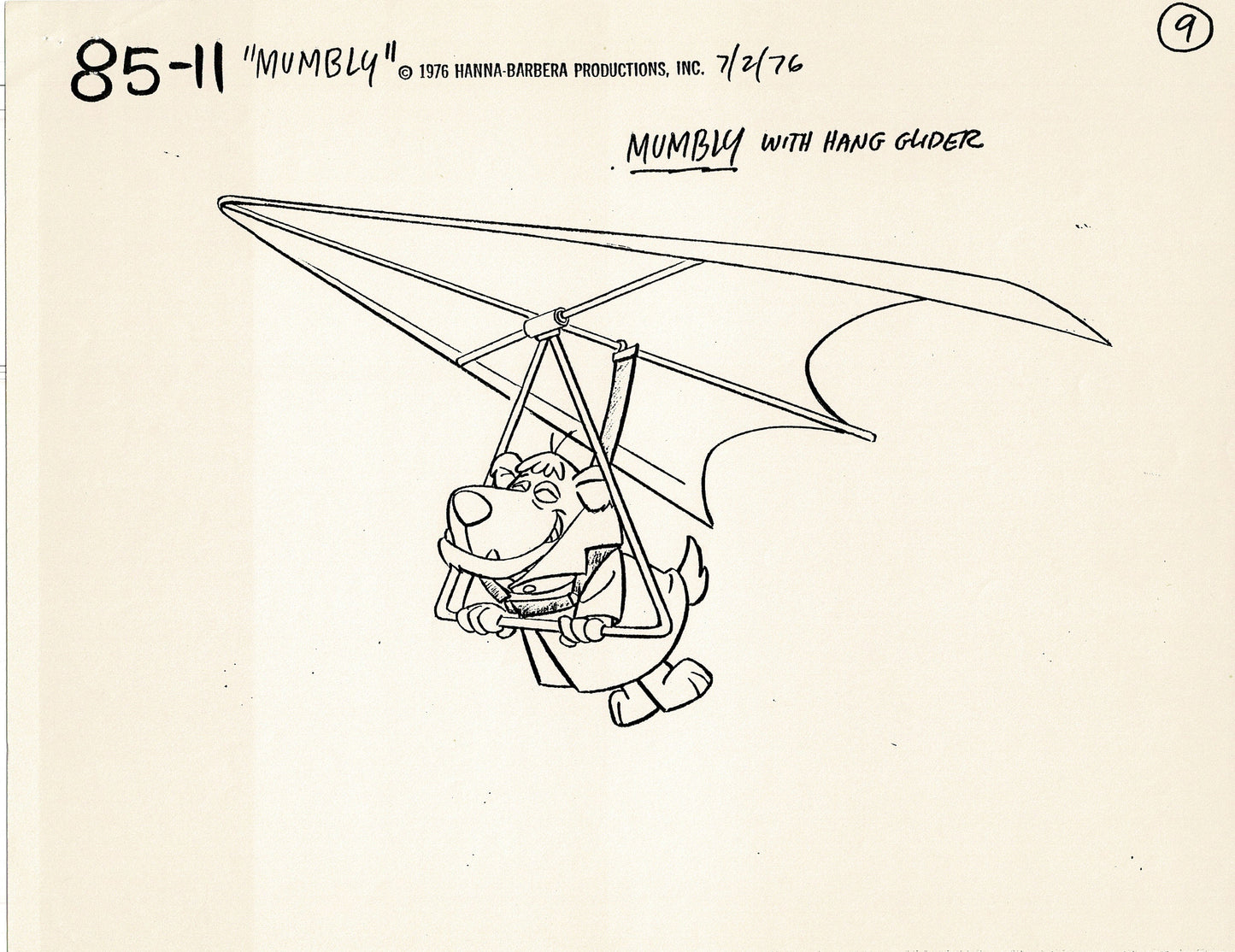 Mumbly Cartoon Show 1976-7 Model Sheet Copy lot of 12 Pages Hanna Barbera