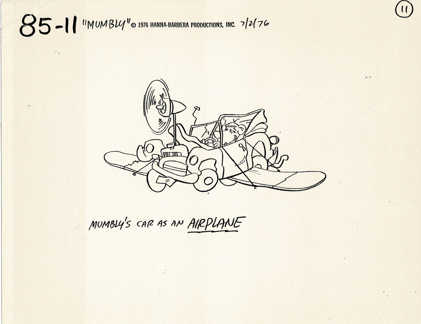 Mumbly Cartoon Show 1976-7 Model Sheet Copy lot of 12 Pages Hanna Barbera