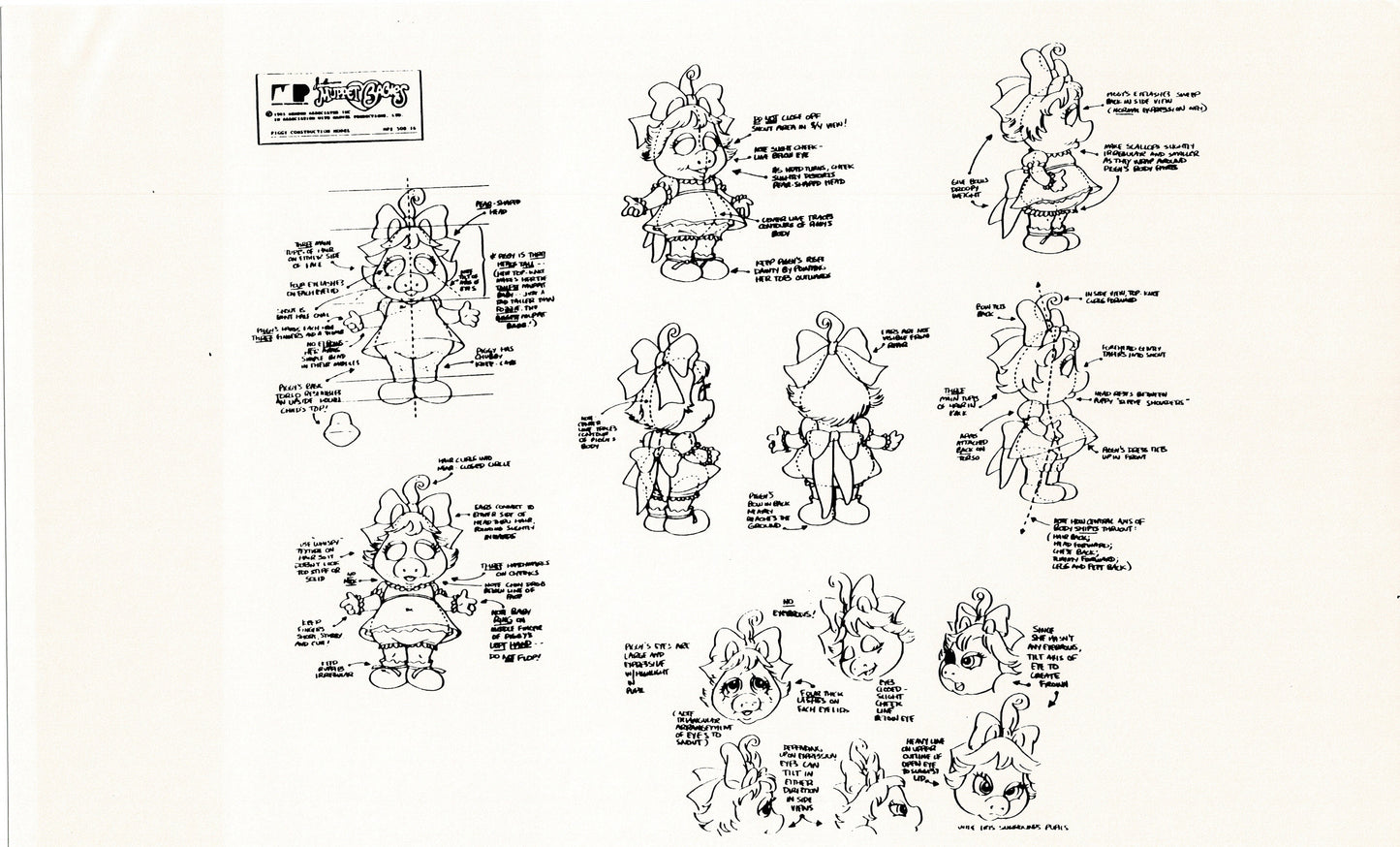 Muppets Disney Muppet Babies Production Animation Model Copy Lot of 22 Jim Henson Marvel 3
