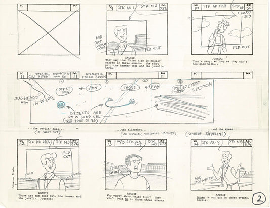 Archie Storyboard Animation Riverdale Cartoon Page Filmation 1977 B-002