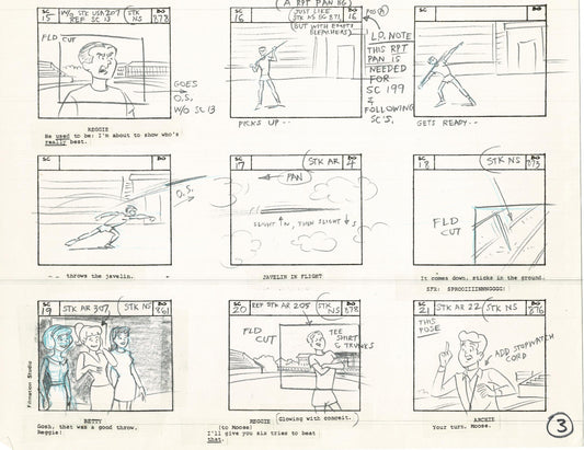 Archie Storyboard Animation Riverdale Cartoon Page Filmation 1977 B-003