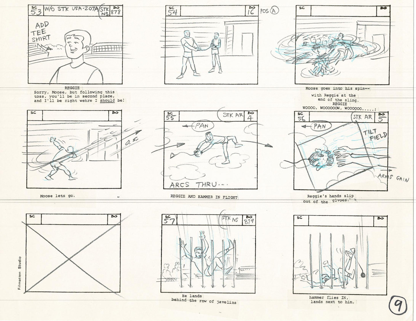 Archie Storyboard Animation Riverdale Cartoon Page Filmation 1977 B-009