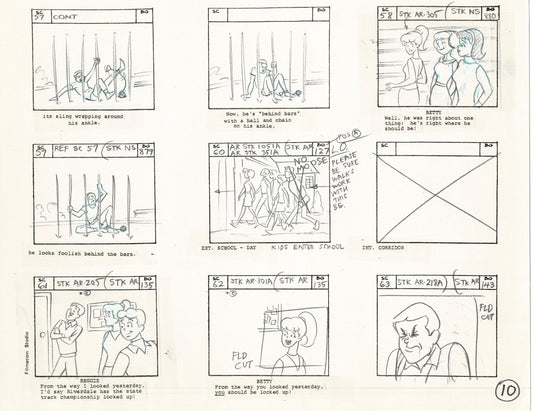 Archie Storyboard Animation Riverdale Cartoon Page Filmation 1977 B-010