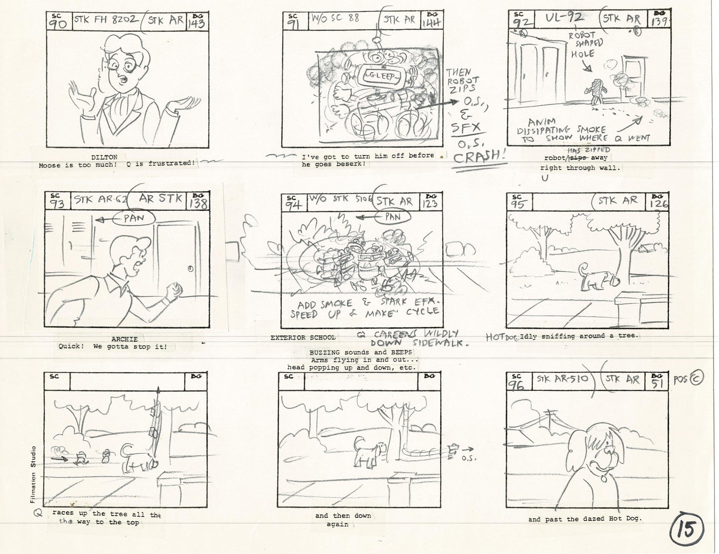 Archie Storyboard Animation Riverdale Cartoon Page Filmation 1977 B-015