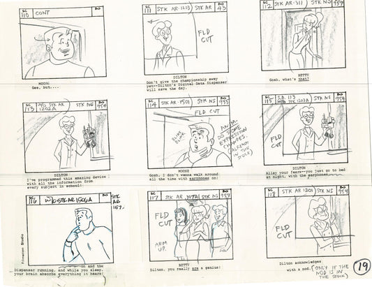 Archie Storyboard Animation Riverdale Cartoon Page Filmation 1977 B-019