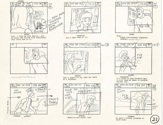 Archie Storyboard Animation Riverdale Cartoon Page Filmation 1977 B-021