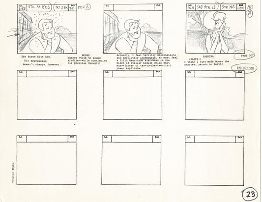 Archie Storyboard Animation Riverdale Cartoon Page Filmation 1977 B-023