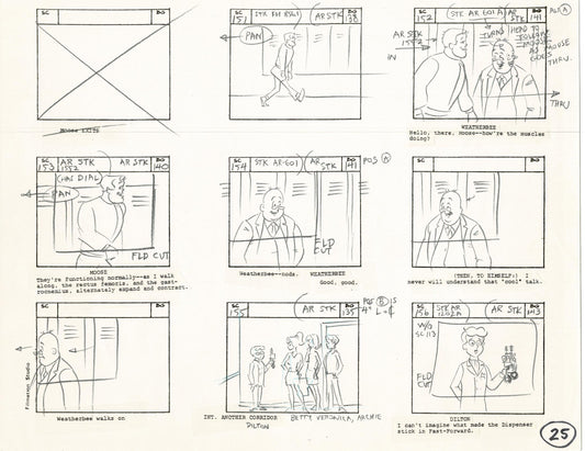 Archie Storyboard Animation Riverdale Cartoon Page Filmation 1977 B-025