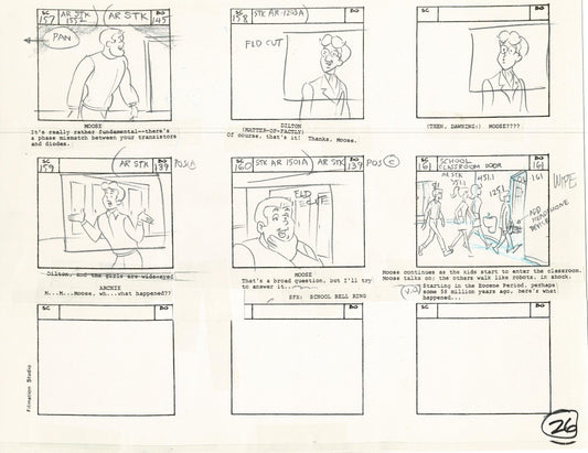 Archie Storyboard Animation Riverdale Cartoon Page Filmation 1977 B-026