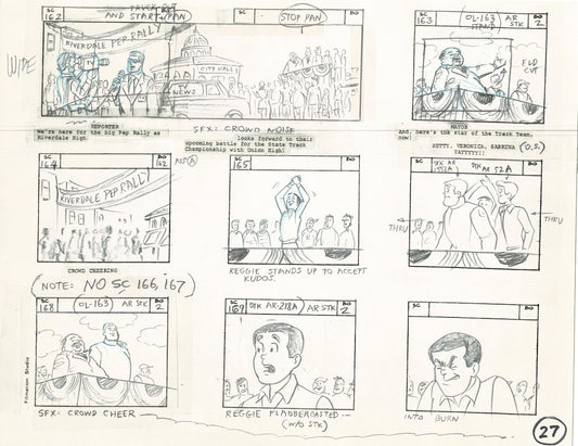 Archie Storyboard Animation Riverdale Cartoon Page Filmation 1977 B-027