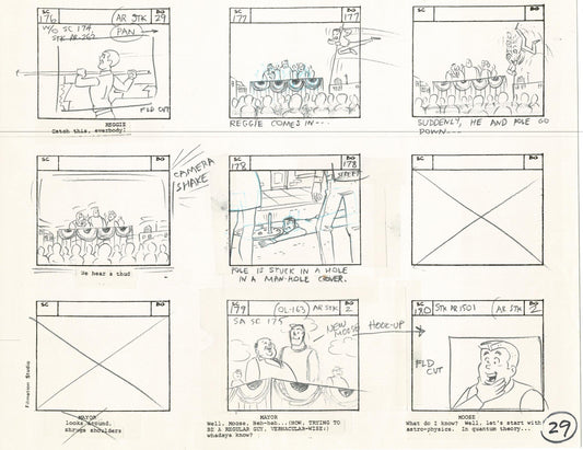 Archie Storyboard Animation Riverdale Cartoon Page Filmation 1977 B-028