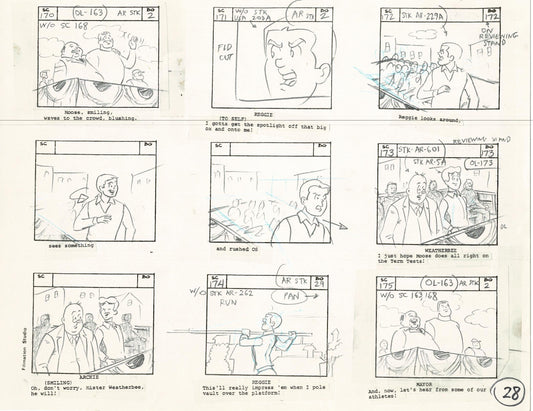 Archie Storyboard Animation Riverdale Cartoon Page Filmation 1977 B-029