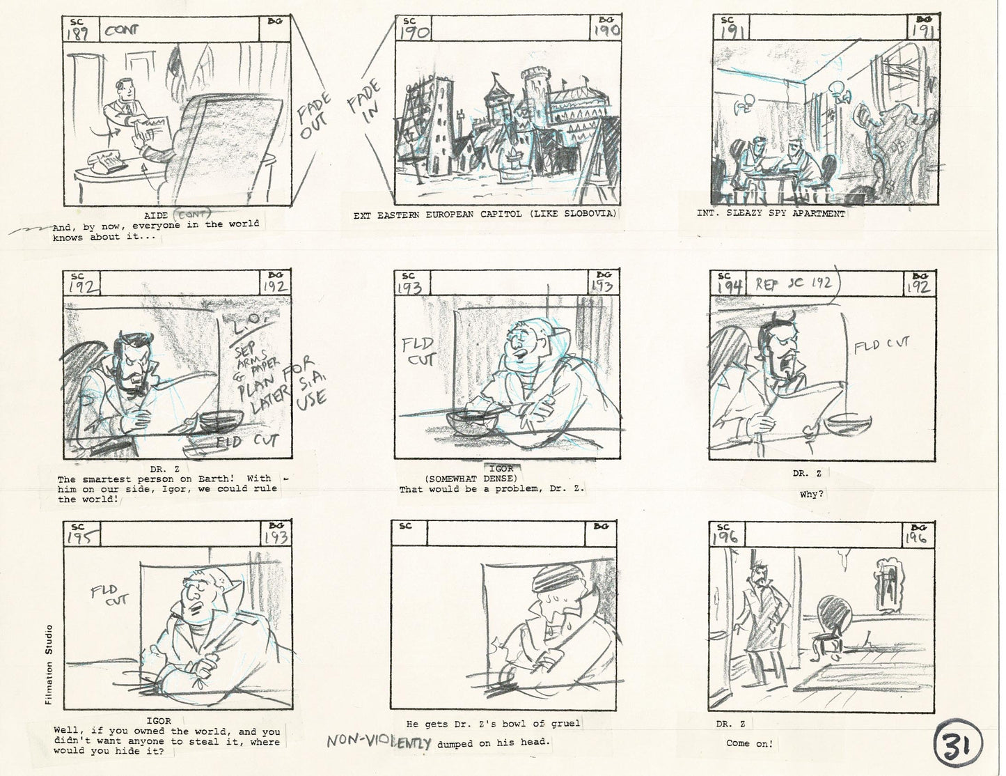 Archie Storyboard Animation Riverdale Cartoon Page Filmation 1977 B-031