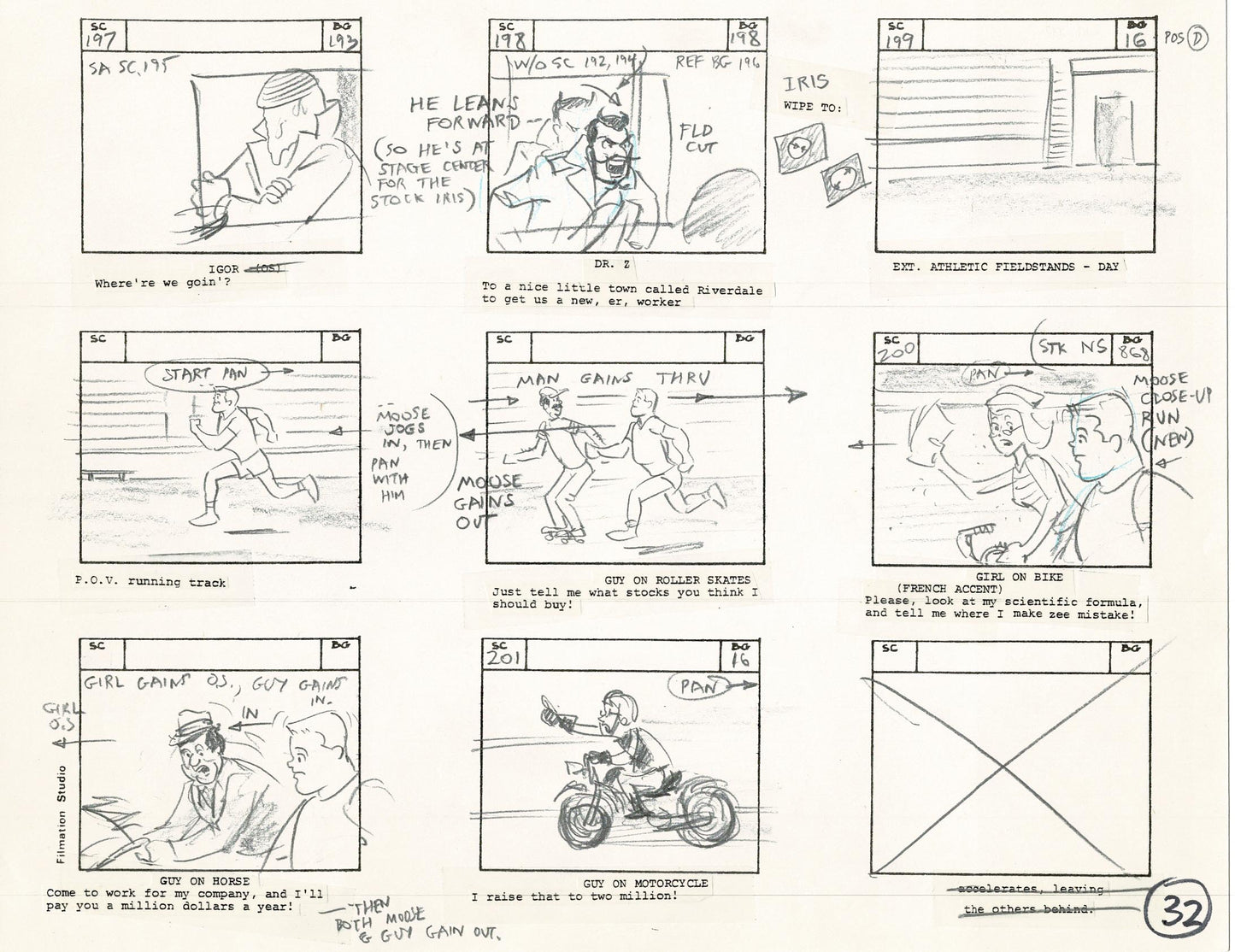 Archie Storyboard Animation Riverdale Cartoon Page Filmation 1977 B-032