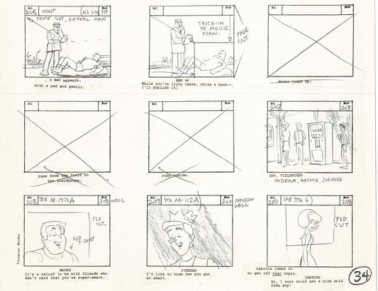 Archie Storyboard Animation Riverdale Cartoon Page Filmation 1977 B-034