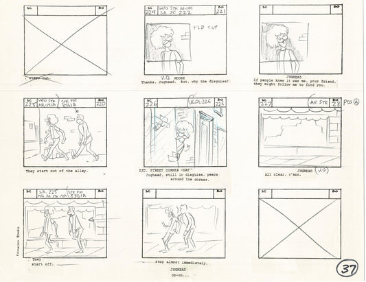 Archie Storyboard Animation Riverdale Cartoon Page Filmation 1977 B-037