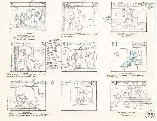 Archie Storyboard Animation Riverdale Cartoon Page Filmation 1977 B-038