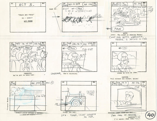 Archie Storyboard Animation Riverdale Cartoon Page Filmation 1977 B-040