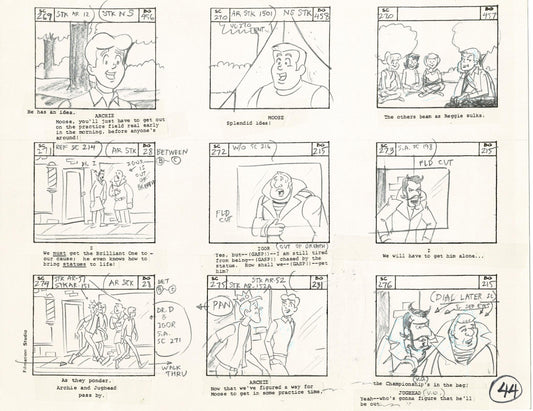 Archie Storyboard Animation Riverdale Cartoon Page Filmation 1977 B-044