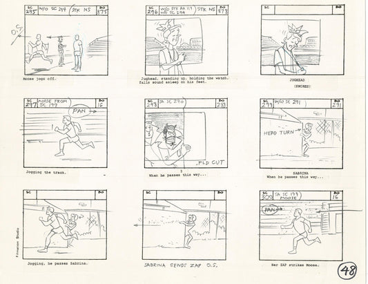 Archie Storyboard Animation Riverdale Cartoon Page Filmation 1977 B-048