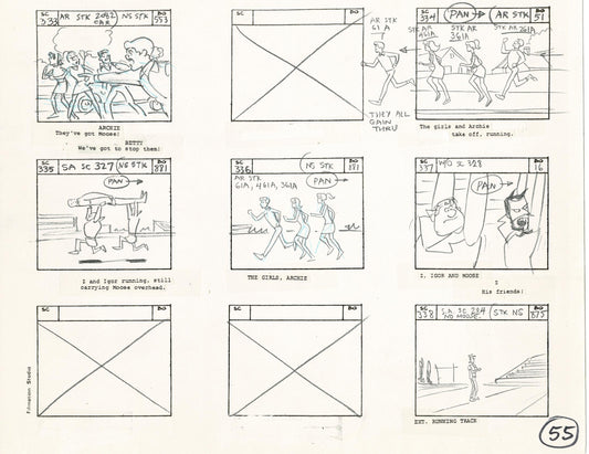 Archie Storyboard Animation Riverdale Cartoon Page Filmation 1977 B-054