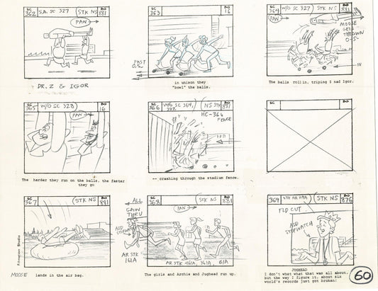 Archie Storyboard Animation Riverdale Cartoon Page Filmation 1977 B-059