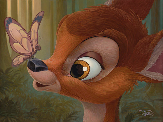 Bambi Walt Disney Fine Art Jared Franco Signed Limited Edition of 195 Print on Canvas "Nosey Butterfly"