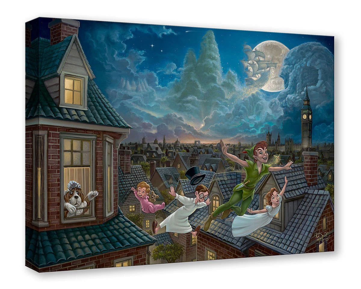 Peter Pan Walt Disney Fine Art Jared Franco Limited Edition of 1500 Treasures on Canvas Print TOC - Off to Neverland