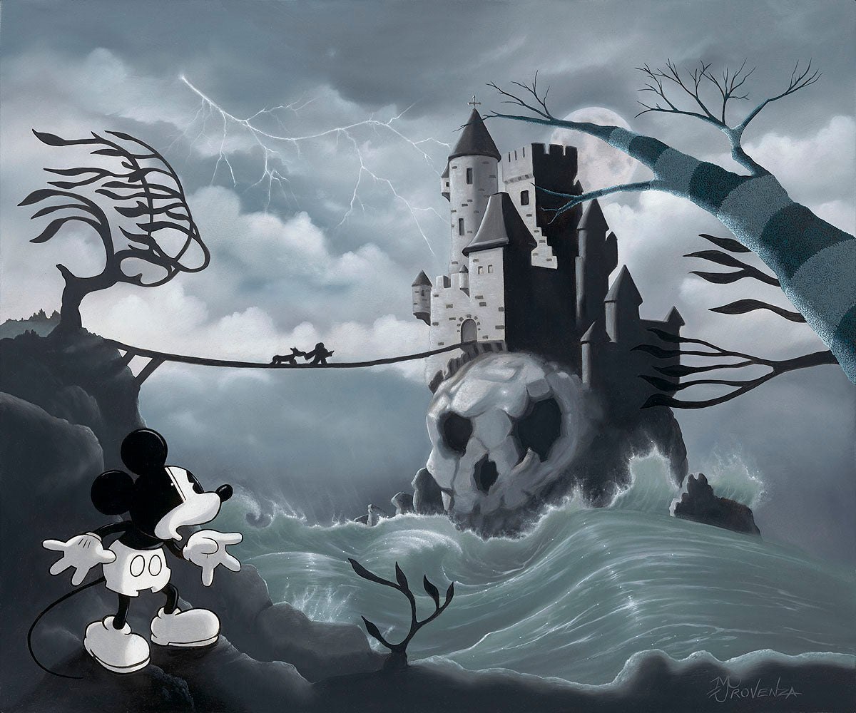 Mickey Mouse Walt Disney Fine Art Michael Provenza Signed Limited Edition of 100 Print on Canvas "One Stormy Night"
