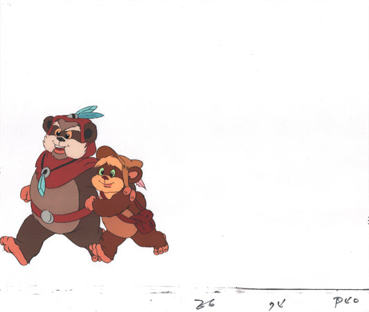 Star Wars: Ewoks Original Production Animation Cel and Drawing from Lucasfilm D-P40