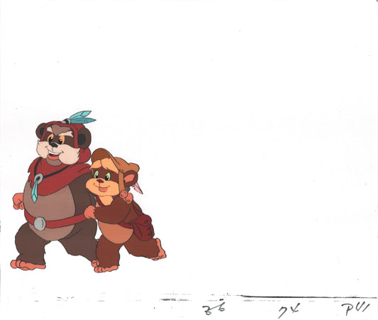 Star Wars: Ewoks Original Production Animation Cel and Drawing from Lucasfilm D-P41
