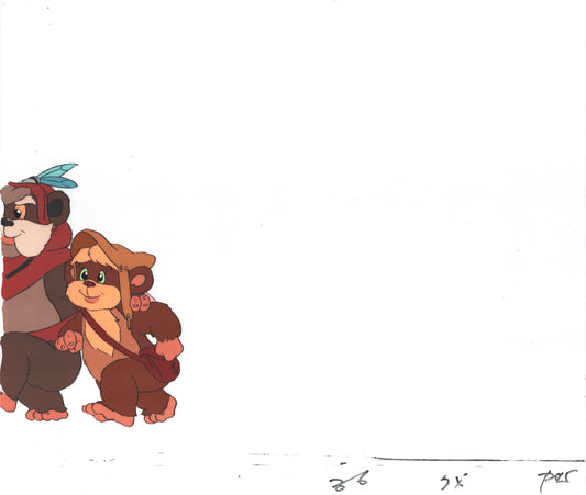 Star Wars: Ewoks Original Production Animation Cel and Drawing from Lucasfilm D-P45